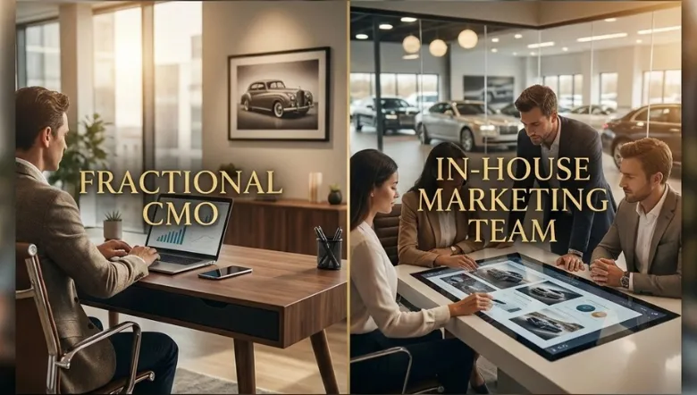 Fractional CMO for car dealerships compared with in-house marketing teams for dealer growth